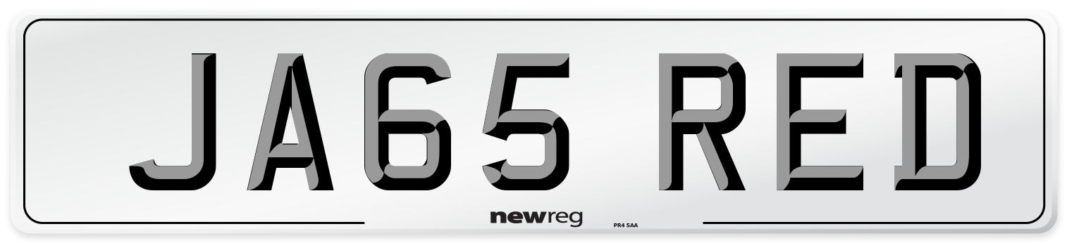 JA65 RED Number Plate from New Reg